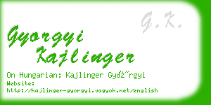 gyorgyi kajlinger business card